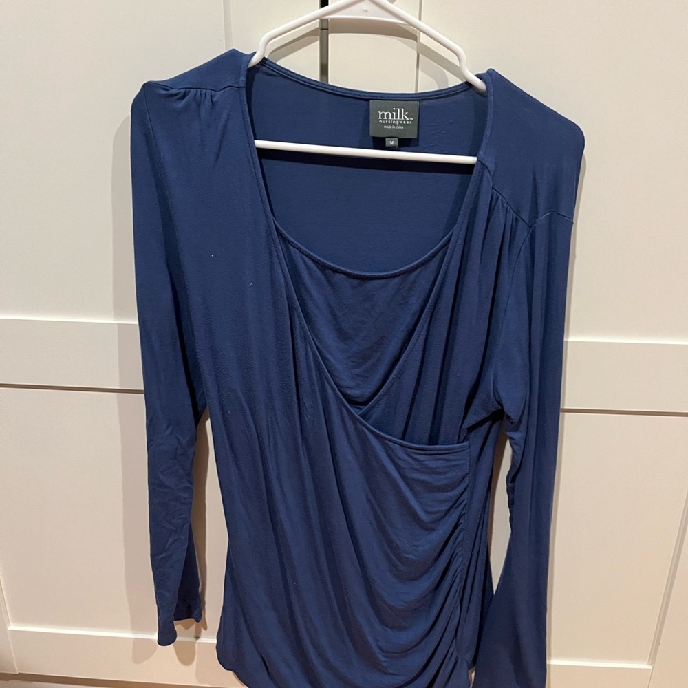 Milk Blue Indigo Nursing Top Size M